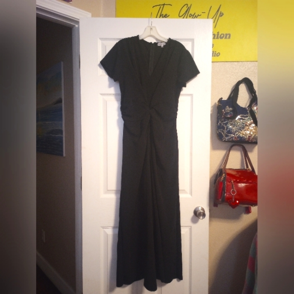 Black Short Sleeve Pant Jumpsuit with back zipper